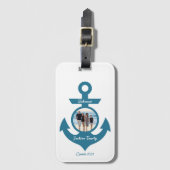 おパーソナライズされた客様の写真で家族旅行をクルーズ ラゲッジタグ (正面縦)