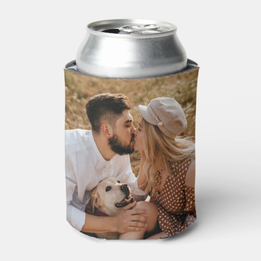 おパーソナライズされた客様の写真ビアホギスカスタム 缶クーラー (缶正面)