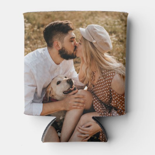 おパーソナライズされた客様の写真ビアホギスカスタム 缶クーラー (正面)