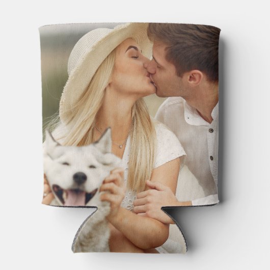 おパーソナライズされた客様の写真ビアホギスカスタム 缶クーラー (裏面)