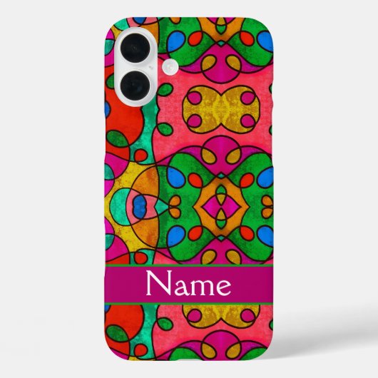 おパーソナライズされた客様の名前のカラーパターン Case-Mate iPhoneケース (裏面)