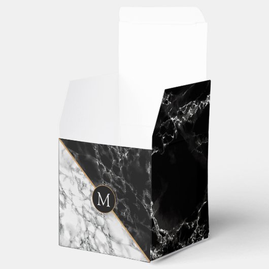 おパーソナライズされた客様の手紙とモノグラムのギフトボックス フェイバーボックス (オープン)