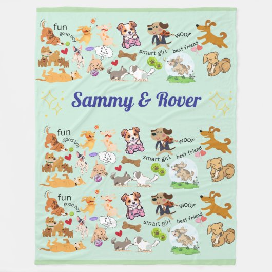 おパーソナライズされた客様または子供の名前 フリースブランケット (正面)