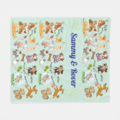 おパーソナライズされた客様または子供の名前 フリースブランケット (正面(横))