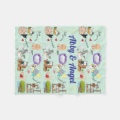 おパーソナライズされた客様または子供の名前 フリースブランケット (正面(横))