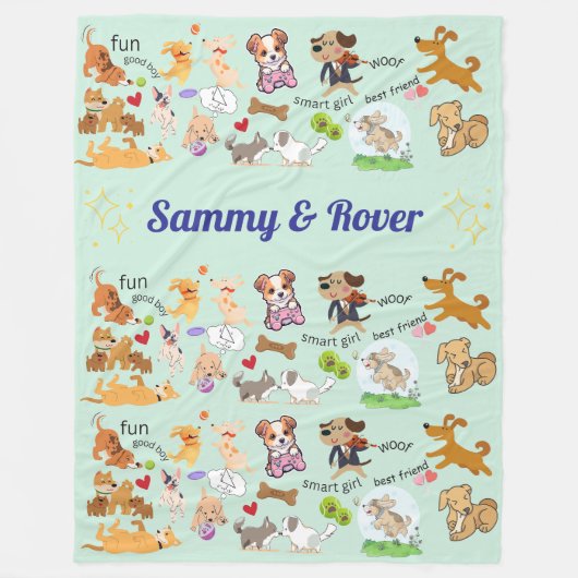 おパーソナライズされた客様または子供の名前 フリースブランケット (正面)