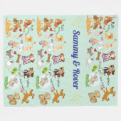 おパーソナライズされた客様または子供の名前 フリースブランケット (正面(横))