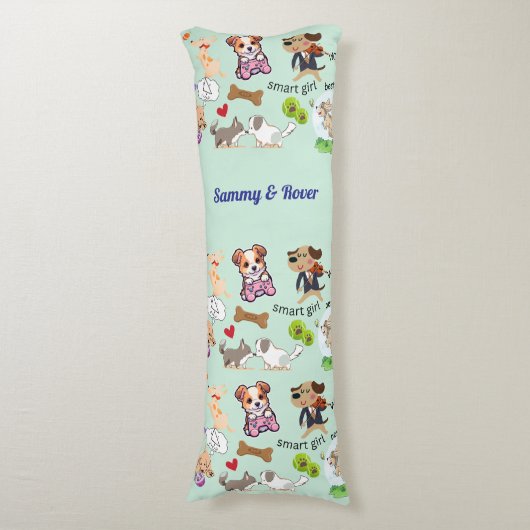 おパーソナライズされた客様または子供の名前 ボディピロー (正面縦)