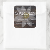 おパーソナライズされた庭の花のラベルから スクエアシール (バッグ)