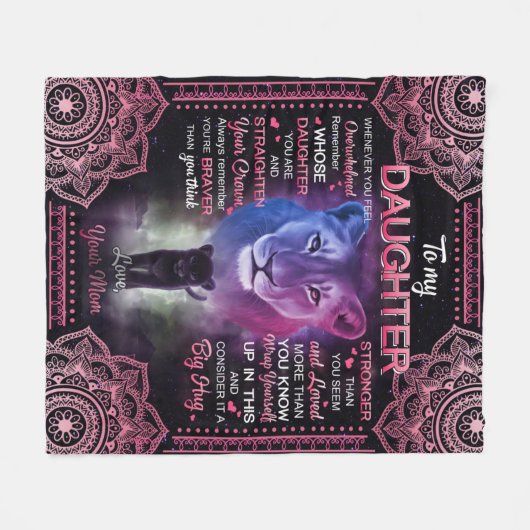 おパーソナライズされた母さんの娘に フリースブランケット (正面(横))