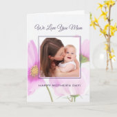 おパーソナライズされた母さんの日が大好きな写真 カード (黄色い花)