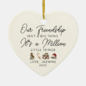 おパーソナライズされた礼のギフト最高の友のクリスマス セラミックオーナメント (正面)