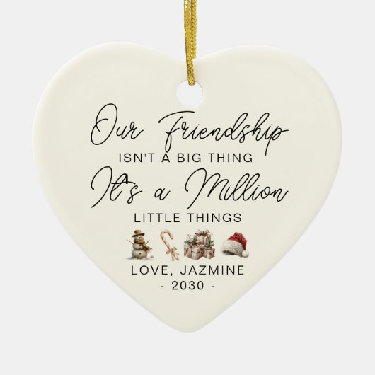 おパーソナライズされた礼のギフト最高の友のクリスマス セラミックオーナメント (正面)