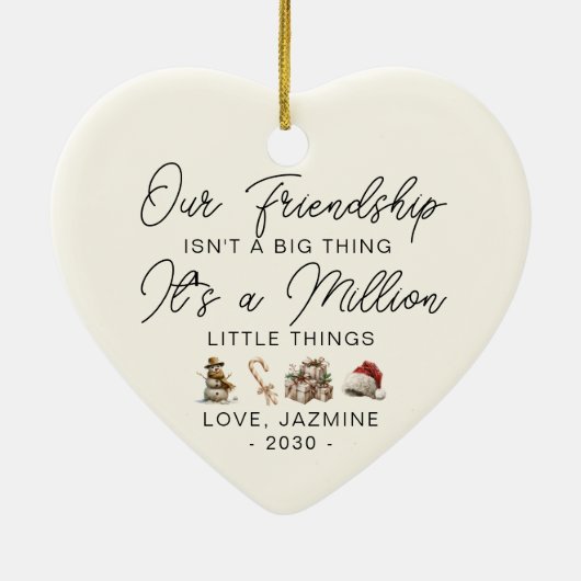 おパーソナライズされた礼のギフト最高の友のクリスマス セラミックオーナメント (裏面)