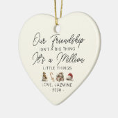おパーソナライズされた礼のギフト最高の友のクリスマス セラミックオーナメント (左)