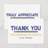おパーソナライズされた礼先生感謝カスタム サンキューカード (正面/裏面)