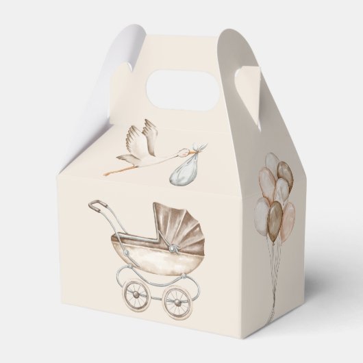 おパーソナライズされた礼Water Color Boho Baby Shower フェイバーボックス (裏面サイド)