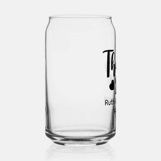 おパーソナライズされた結婚世話に感謝 ガラス缶 (右)