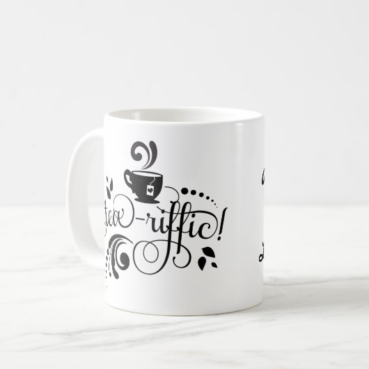 おパーソナライズされた茶マ最高のマ コーヒーマグカップ (正面左)