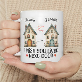 おパーソナライズされた隣のギフトマグに住んでほしい コーヒーマグカップ