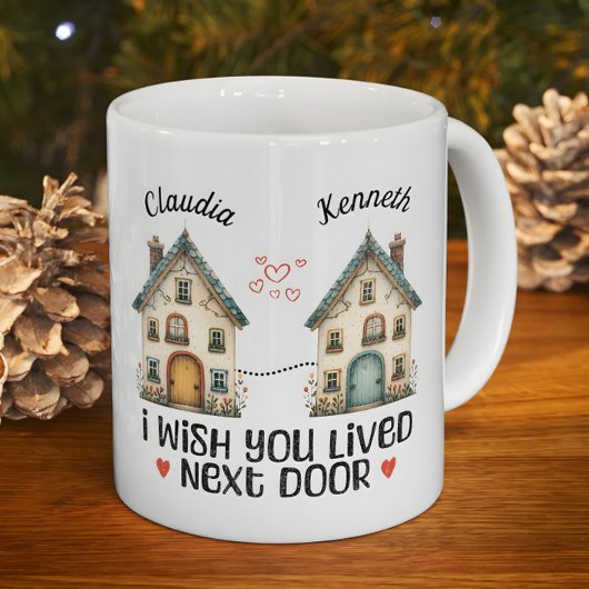 おパーソナライズされた隣のギフトマグに住んでほしい コーヒーマグカップ