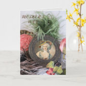 おファッションド母さんビクトリアンの日 カード (黄色い花)