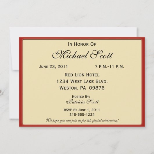 おファンシーよびおもしろい80歳の誕生日パーティーの招待 招待状 (裏面)