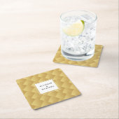 おフェイク名前の入った金属製金ゴールド箱 スクエアペーパーコースター (インサイチュ)