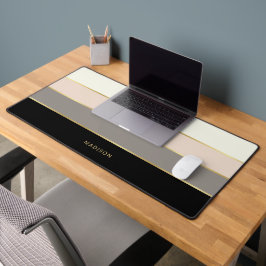 おフェミニン名前ストライプ付きワイド文字 デスクマット