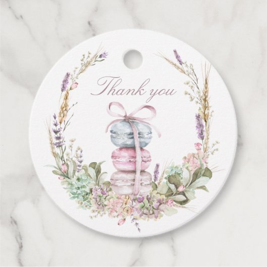 おフランスの客様のマカロンの積み重ね感謝していり フェイバータグ (正面)