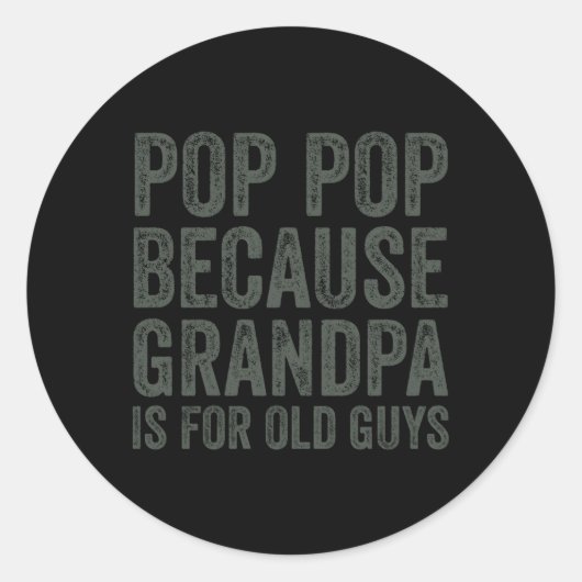 おポップ・アートのポップ・アートのじいちゃんは年配の人のためだから ラウンドシール (正面)