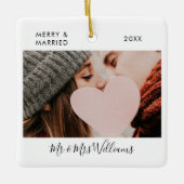 おメリーし結婚したさん2写真署名原稿 セラミックオーナメント (正面)