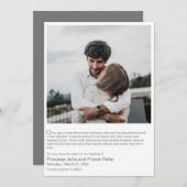 おモダンとぎ話のラブストーリー写真がデートを救う 招待状 (正面/裏面)