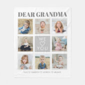 おモダンばあちゃんが好き8枚の写真 フリースブランケット (正面)