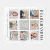 おモダンばあちゃんが好き8枚の写真 フリースブランケット (正面(横))