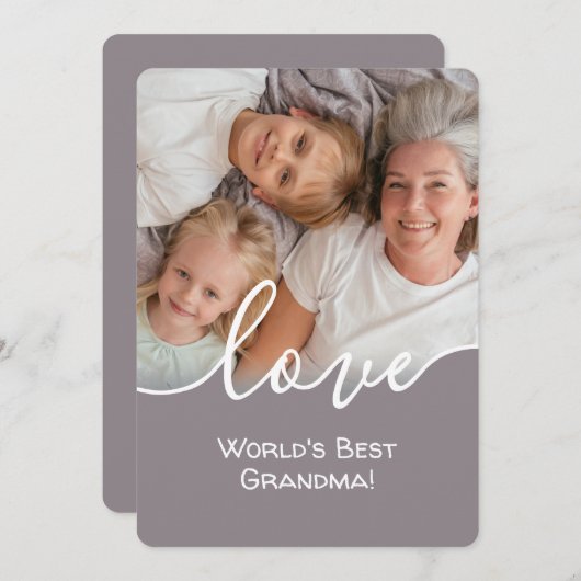 おモダンばあちゃんの母の日のカードを愛するスクリプト シーズンカード (正面/裏面)