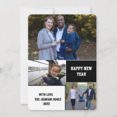 おモダンめでとう3年の写真コラージュ シーズンカード (正面)