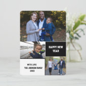 おモダンめでとう3年の写真コラージュ シーズンカード (スタンド正面)