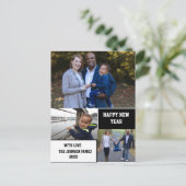 おモダンめでとう3年の写真コラージュ ポストカード (スタンド正面)