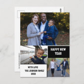 おモダンめでとう3年の写真コラージュ ポストカード (正面/裏面)