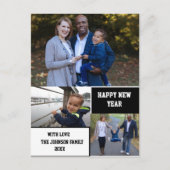 おモダンめでとう3年の写真コラージュ ポストカード (正面)