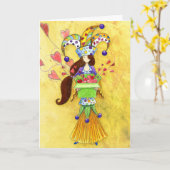 おモダンよびChic誕生日カード カード (黄色い花)