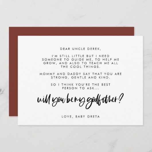 おモダンエレガント前は俺の文字カードか 招待状 (正面/裏面)