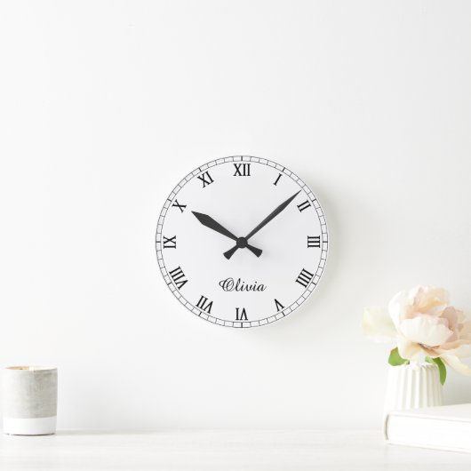 おモダンエレガント名前の丸い時計 ラウンド壁時計 (ホーム)