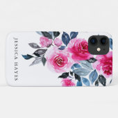 おモダンフェミニン名前の水色フローラ Case-Mate iPhoneケース (裏面(横))