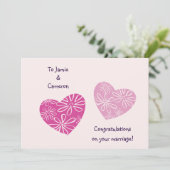 おモダン使いのカードにツインハート結婚おめでとう 招待状 (スタンド正面)