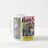 おモダン友達最高の名3フォトコラージュ コーヒーマグカップ (正面左)