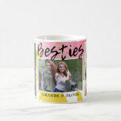 おモダン友達最高の名3フォトコラージュ コーヒーマグカップ (中央)