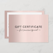 おモダン客様への事業証明書のギフト (正面/裏面)