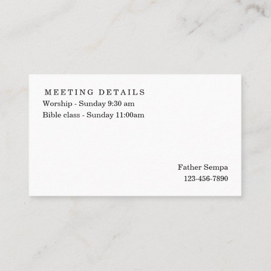 おモダン教会のシンプルビジネスカード 名刺 (裏面)